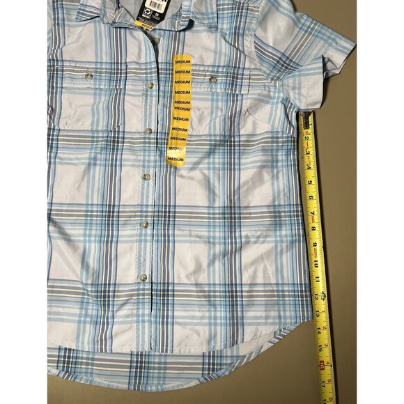 Eddie Bauer SS Adventure Shirt Women’s M Ancient Water Starling Plaid - Picture 9 of 9